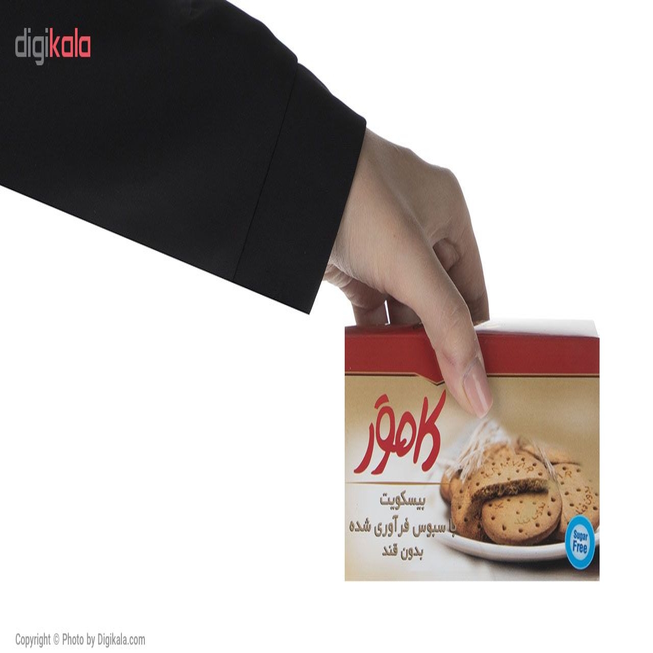 بیسکویت با سبوس فرآوری شده بدون قند کامور مقدار 170 گرم