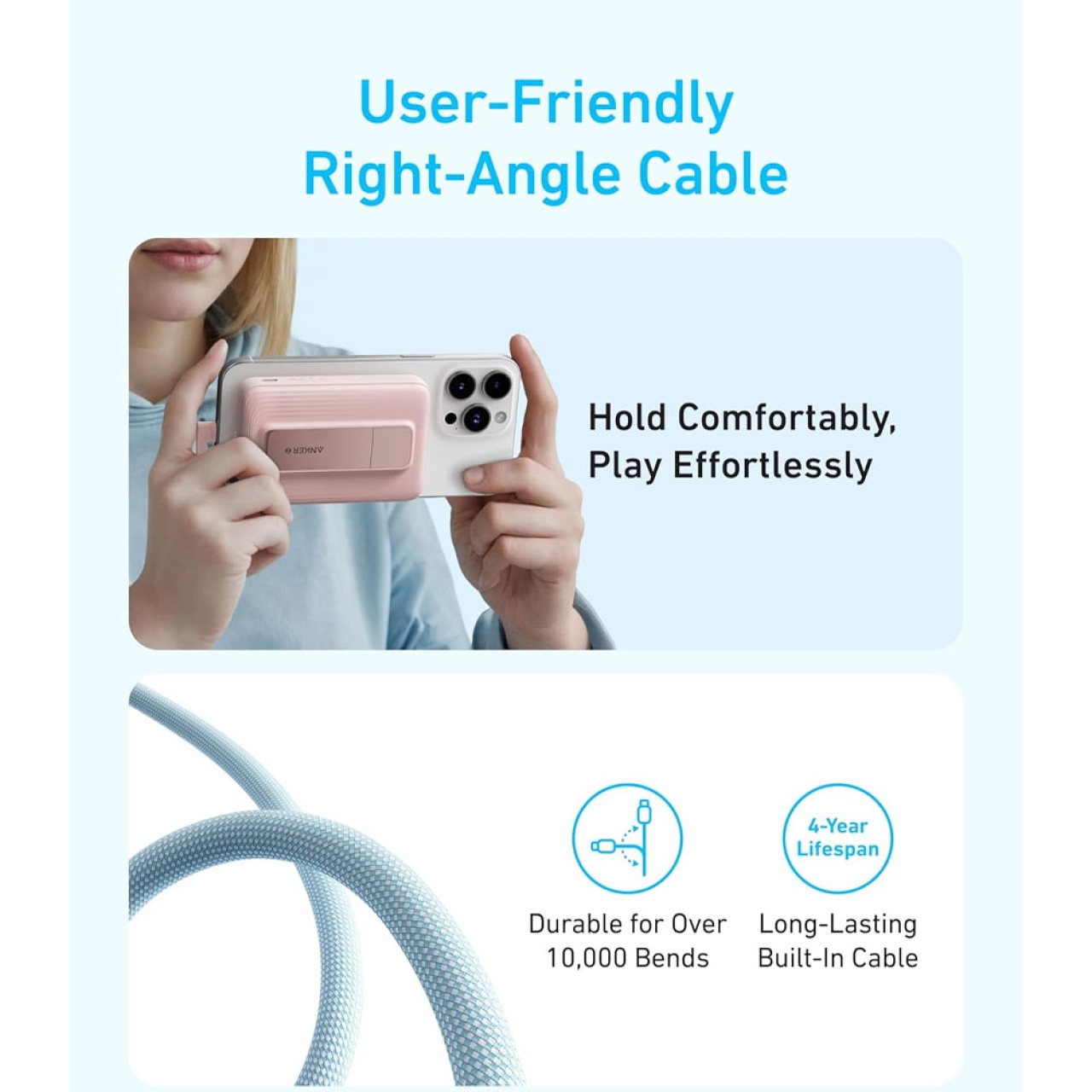 پاوربانک بی سیم 7.5 وات انکر مدل Zolo A1685 ظرفیت 10000 میلی آمپر ساعت