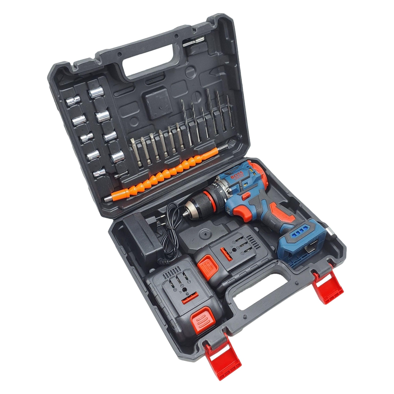 دریل پیچ گوشتی شارژی براشلس صنعتی باس مدل 48VF مجموعه 29 عددی 