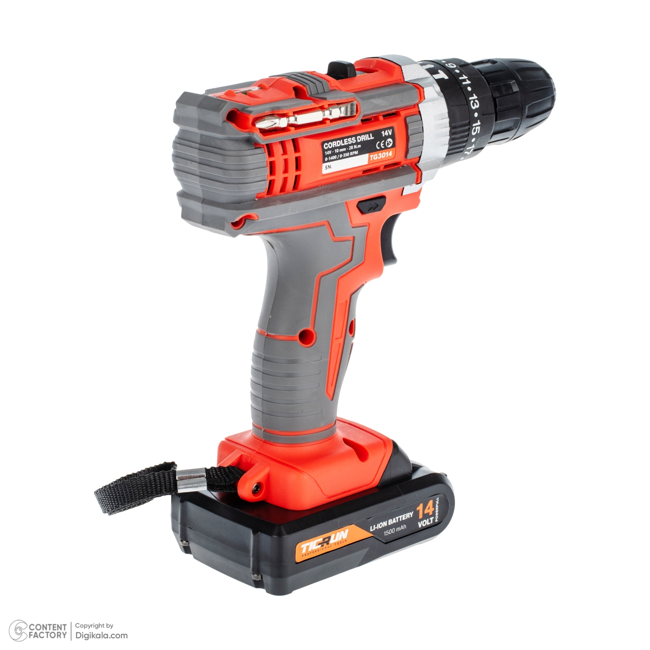دریل پیچ گوشتی چکشی شارژی تیگران کد TG3014-14V