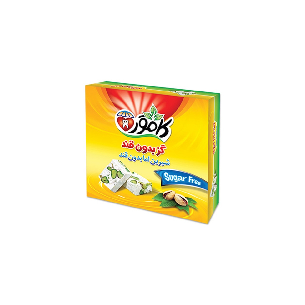 گز رژیمی مخلوط پسته و بادام بدون قند کامور - 230 گرم