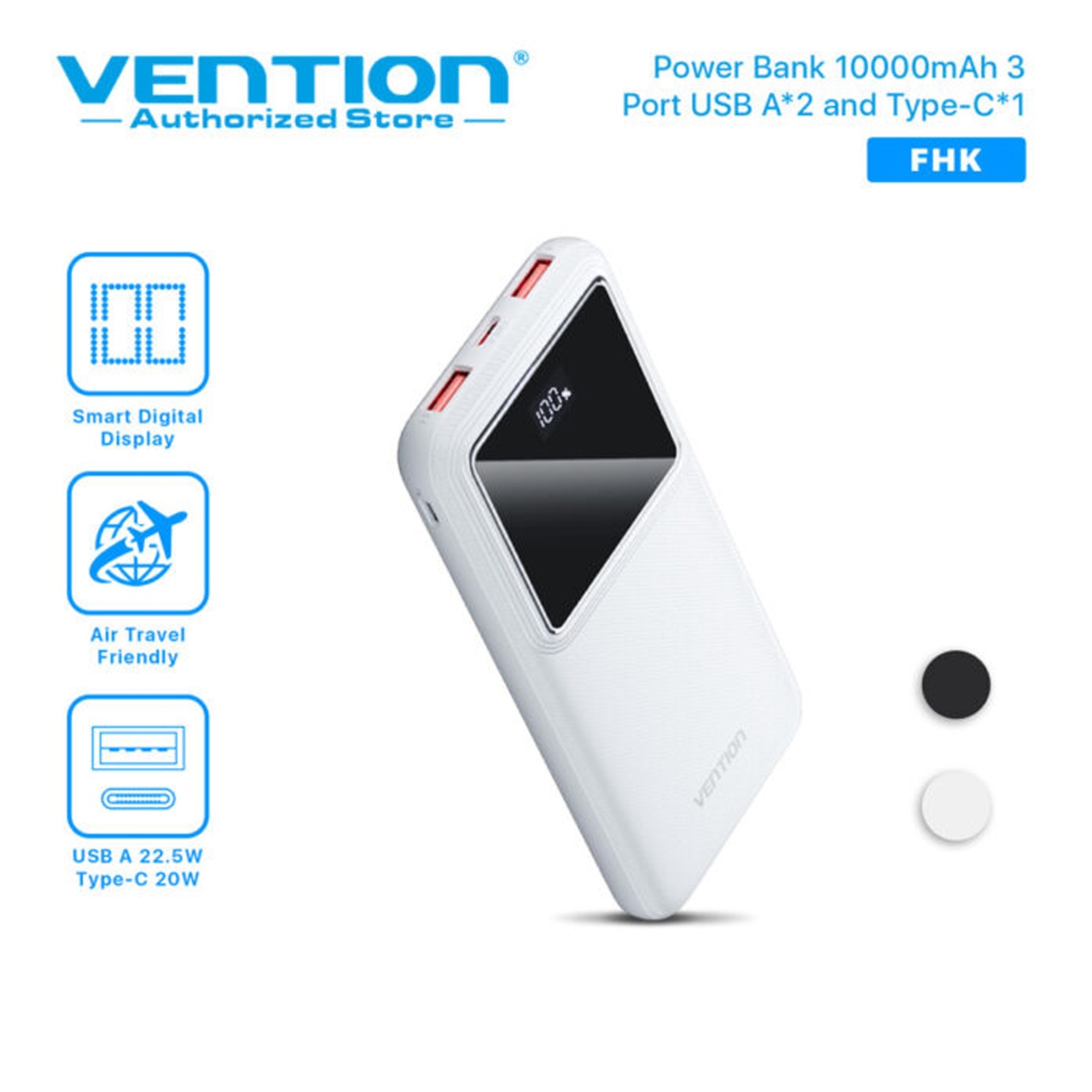 پاوربانک 22.5 وات ونشن مدل FHKBO ظرفیت 10000 میلی آمپر