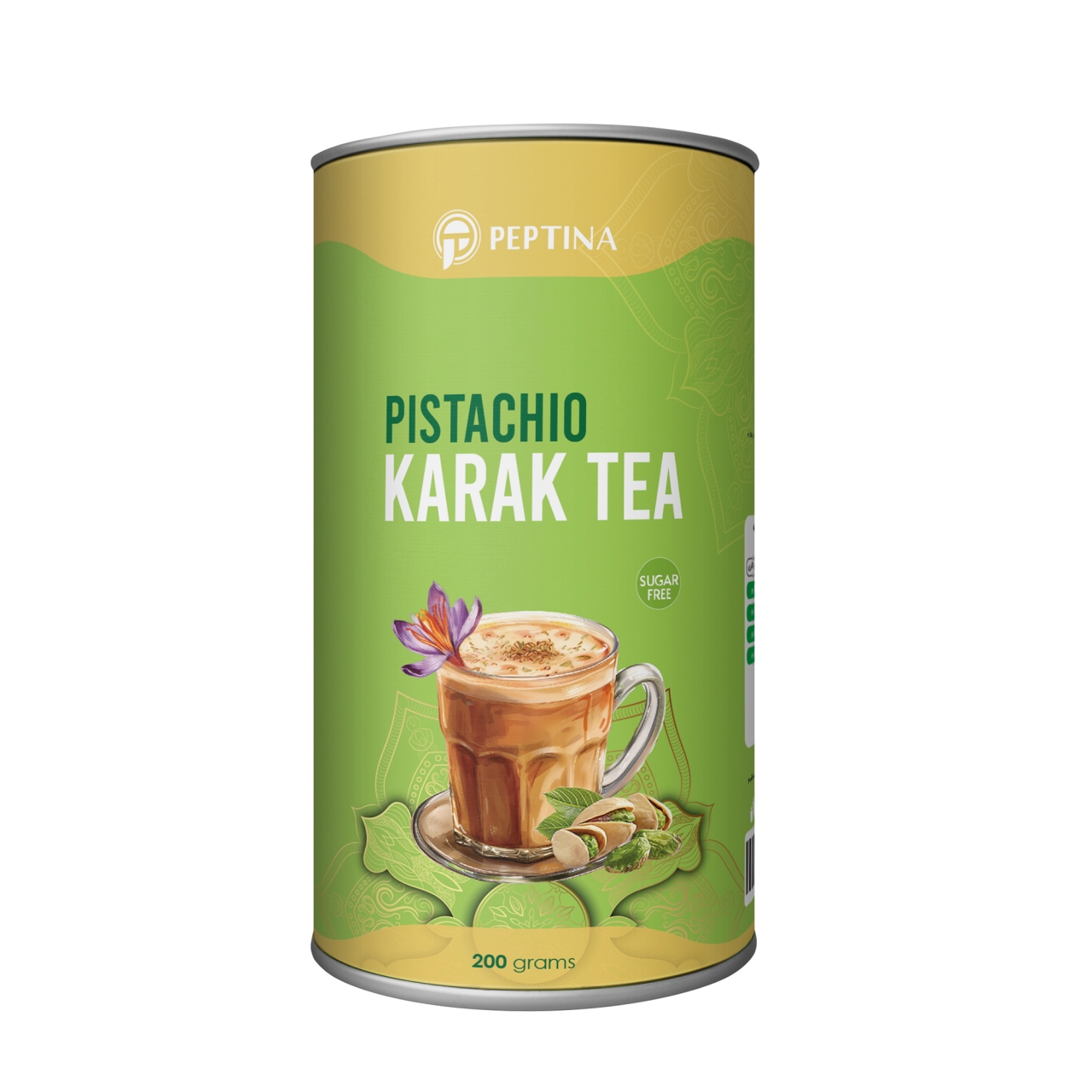 چای کرک پسته زعفرانی بدون شکر پپتینا - 200 گرم