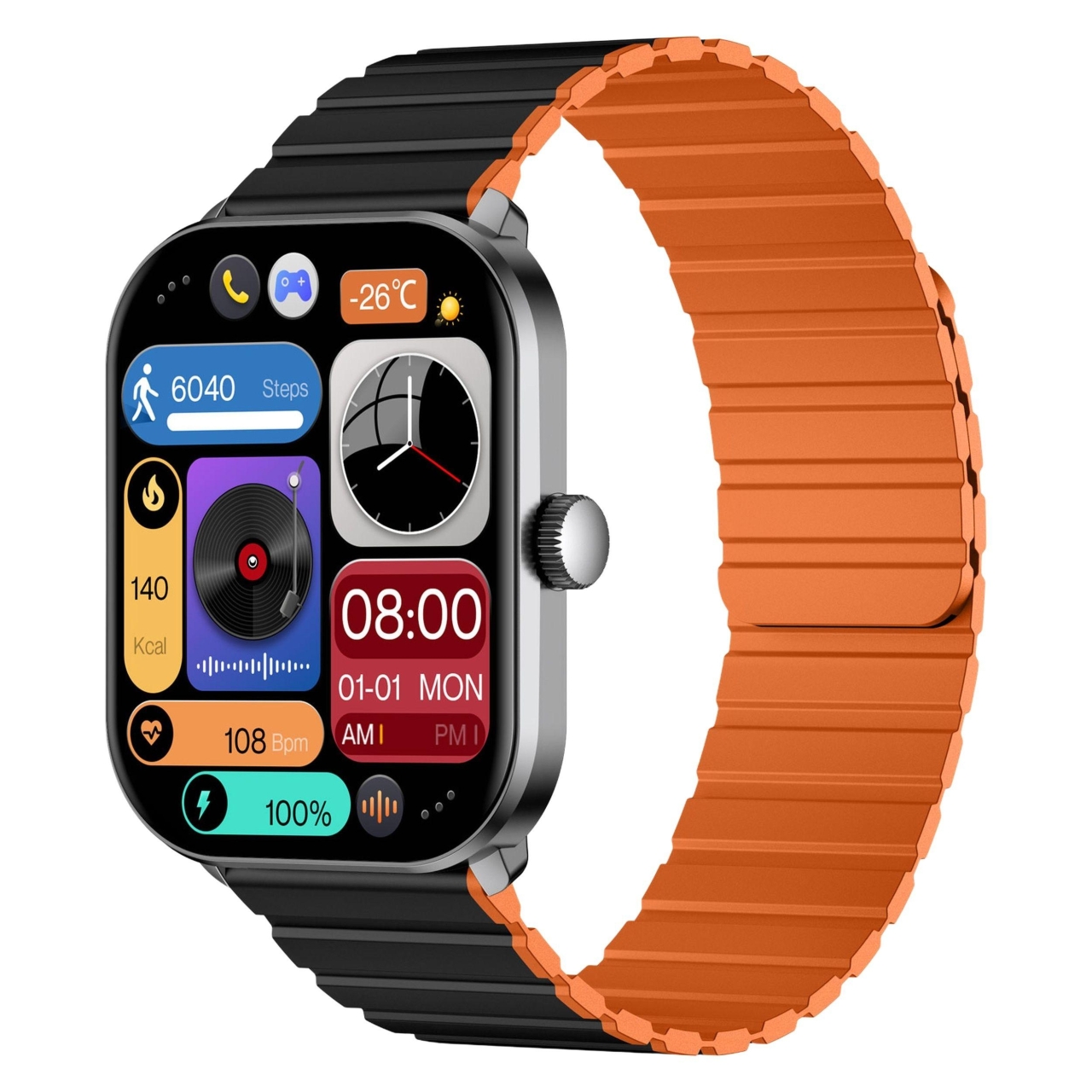 ساعت هوشمند گلوریمی مدل GS1 Pro 2024 دارای قابلیت های صفحه نمایش رنگی، صفحه نمایش لمسی، کنترل موسیقی (Music Player)، کنترل سطح اکسیژن خون، قابلیت مکالمه مستقیم، قابلیت مکالمه از طریق بلوتوث، پشتیبانی از زبان فارسی در منو و سیستم‌عامل بند سیلیکون