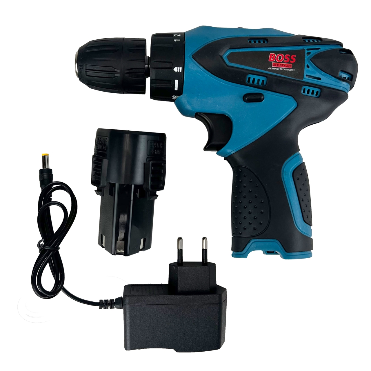 دریل پیچ گوشتی شارژی باس مدل 18v-1B-Blue کد 1