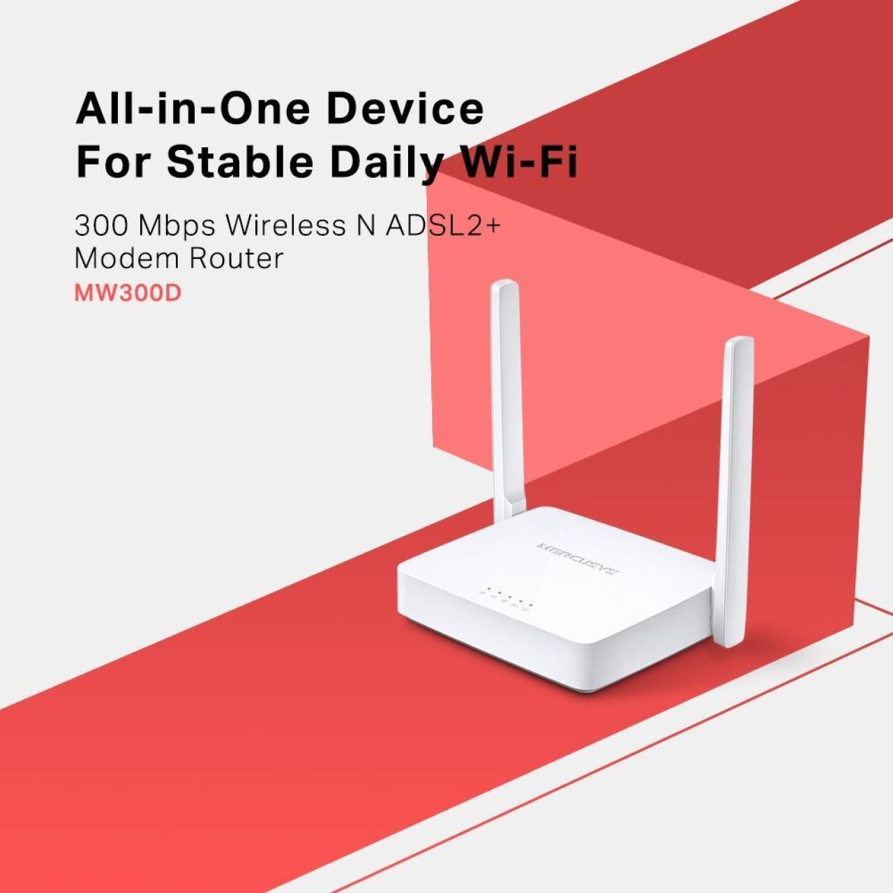  مودم روتر ADSL2 بی‌ سیم مرکوسیس مدل MW-300D