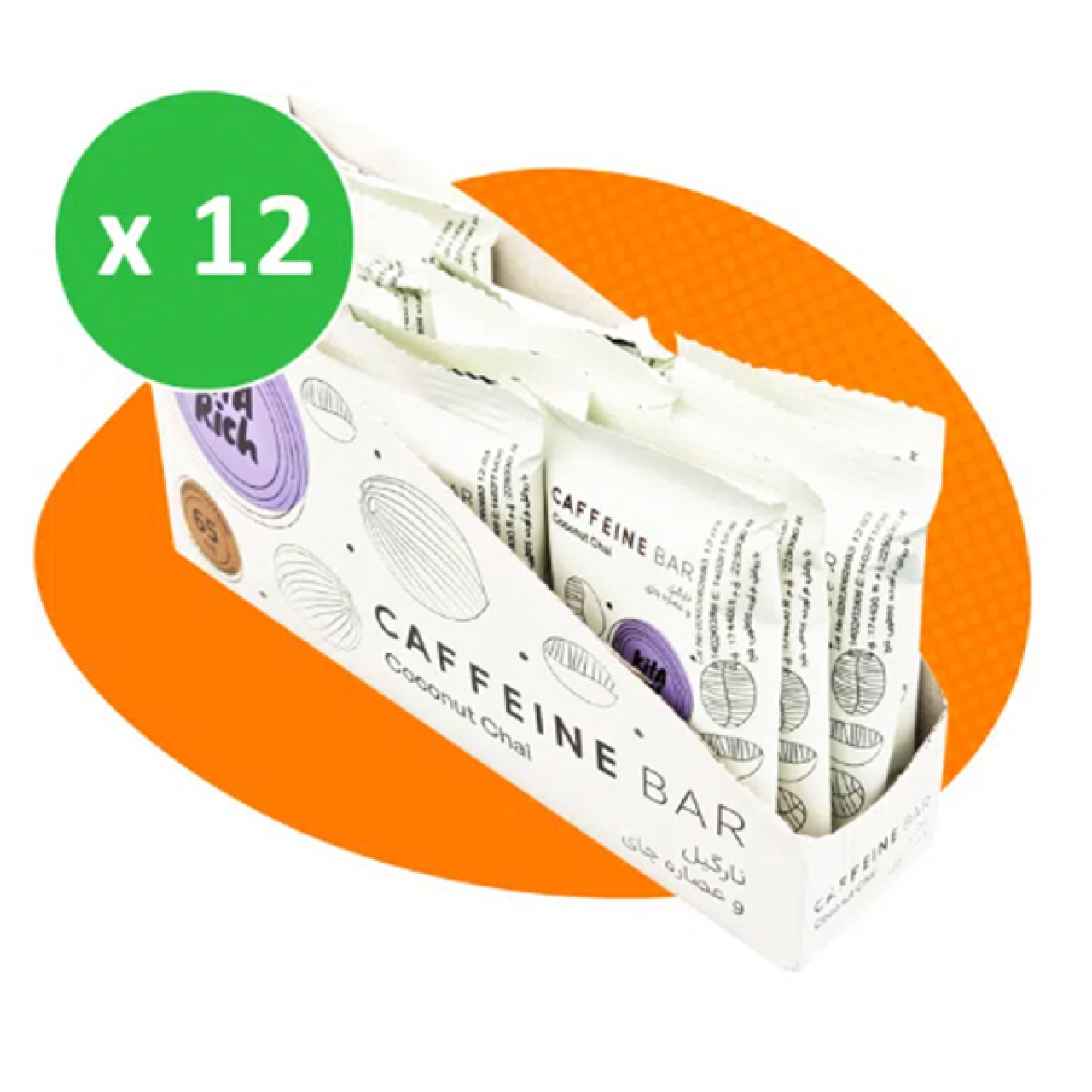 کافئین بار نارگیل و عصاره چای کیتاریچ - 25 گرم بسته 12عددی