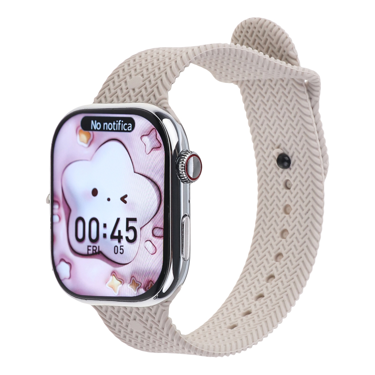 ساعت هوشمند ویزمی مدل WS10-6 MAX دارای قابلیت های صفحه نمایش رنگی، صفحه نمایش لمسی و شمارنده ضربان قلب بند سیلیکونی 