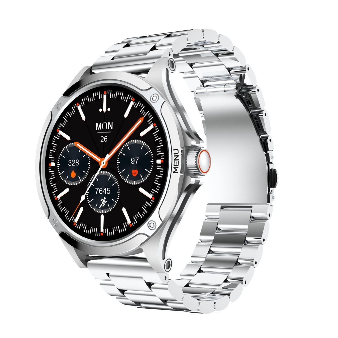 ساعت هوشمند تی سی اچ مدل TCH HD2 3D Hero2 دارای قابلیت های کنترل موسیقی (Music Player)، پشتیبانی از زبان فارسی در منو و سیستم‌عامل بند فلز