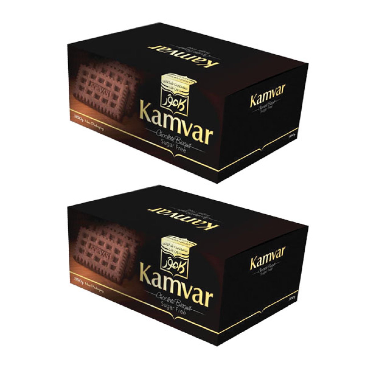 بیسکویت کاکائویی بدون قند کامور - 360 گرم بسته 2 عددی