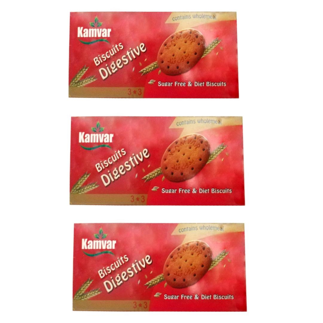 بیسکویت دایجستیو رژیمی کامور - 200 گرم بسته 3 عددی