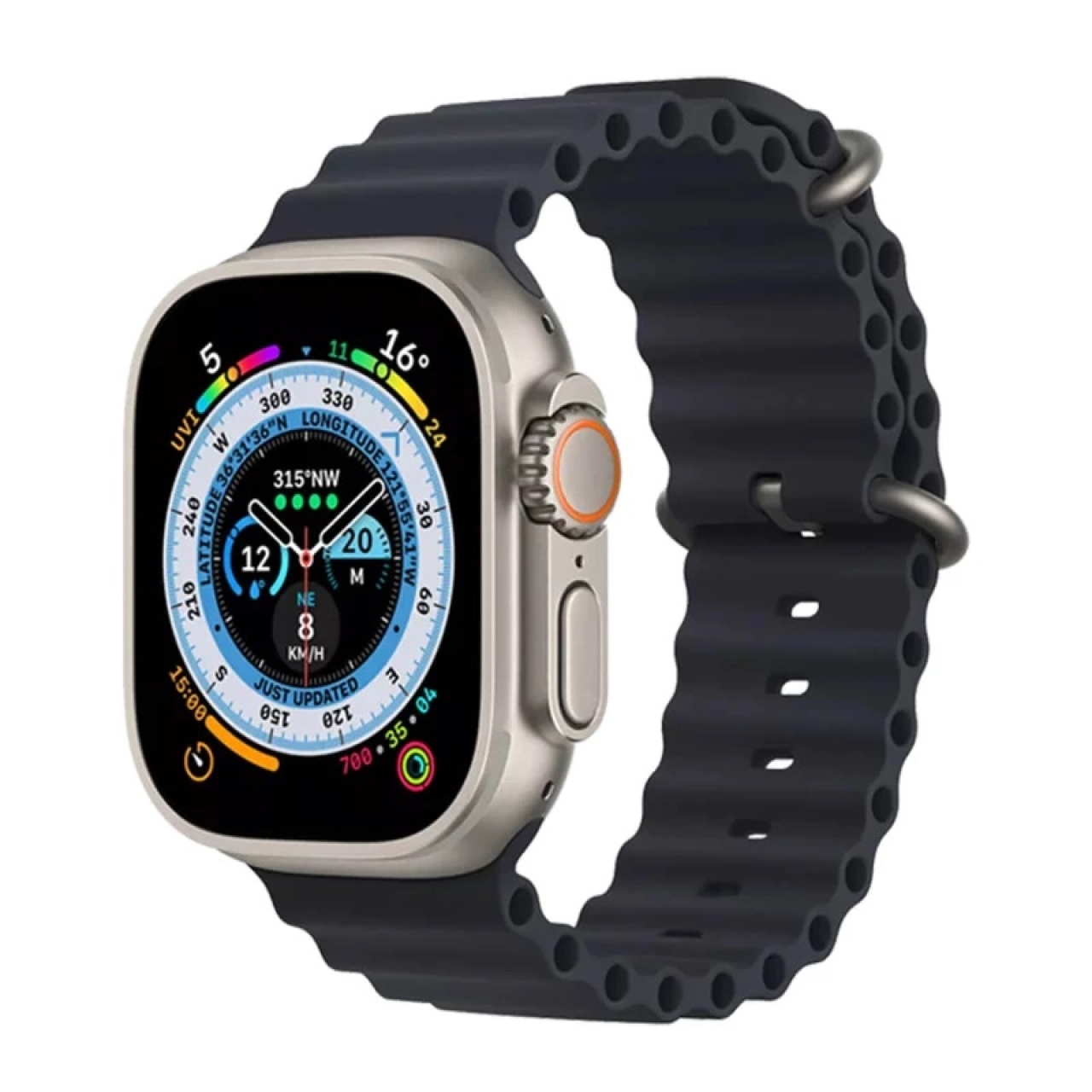 ساعت هوشمند مدل اولترا T1000 دارای قابلیت های قابلیت مکالمه مستقیم، قابلیت مکالمه از طریق بلوتوث، ضد آب بند سیلیکون