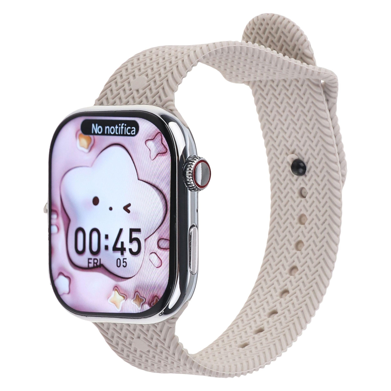 ساعت هوشمند ویزمی مدل WS10-6 MAX دارای قابلیت های صفحه نمایش رنگی، صفحه نمایش لمسی و شمارنده ضربان قلب بند سیلیکونی 