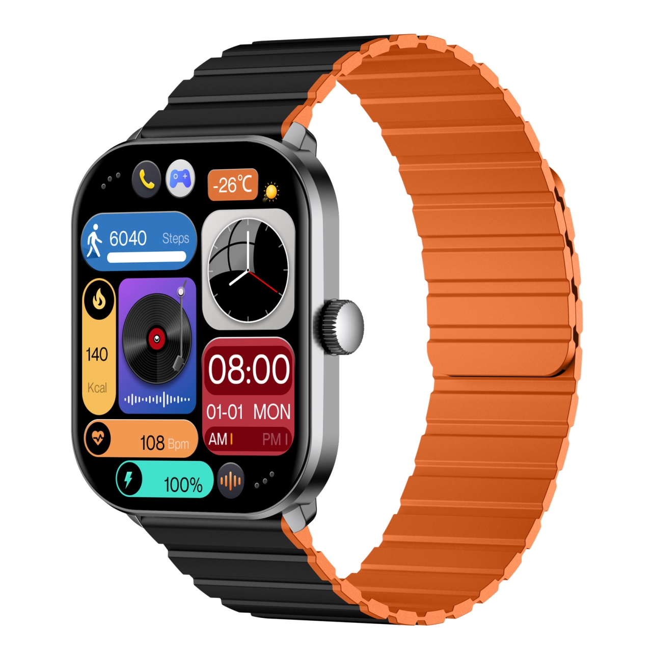 ساعت هوشمند گلوریمی مدل GS1 Pro 2024 دارای قابلیت های صفحه نمایش رنگی، صفحه نمایش لمسی، کنترل موسیقی (Music Player)، کنترل سطح اکسیژن خون، قابلیت مکالمه مستقیم، قابلیت مکالمه از طریق بلوتوث، پشتیبانی از زبان فارسی در منو و سیستم‌عامل بند سیلیکون