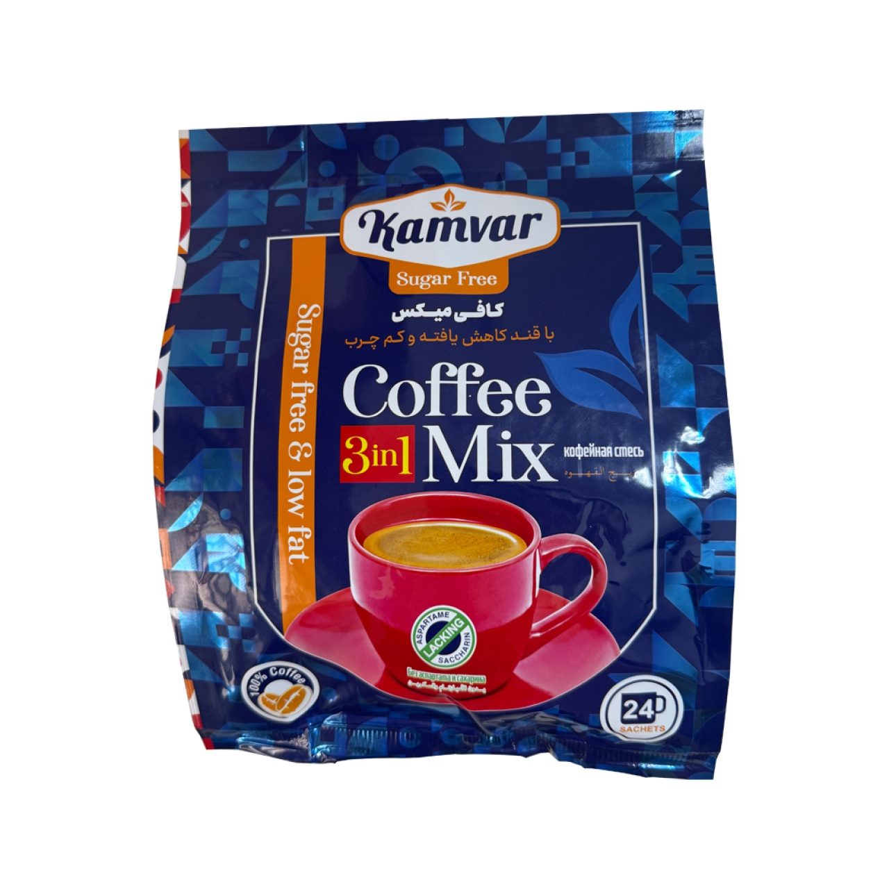 کافی میکس 3 در 1 بدون قند کامور - 20 گرم بسته 24 عددی
