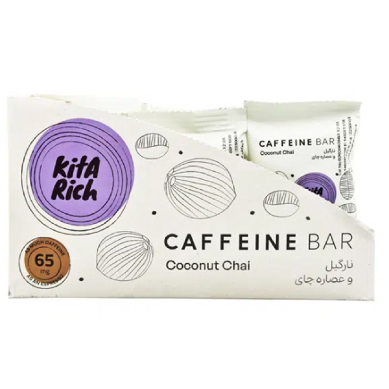 کافئین بار نارگیل و عصاره چای کیتاریچ - 25 گرم بسته 12عددی