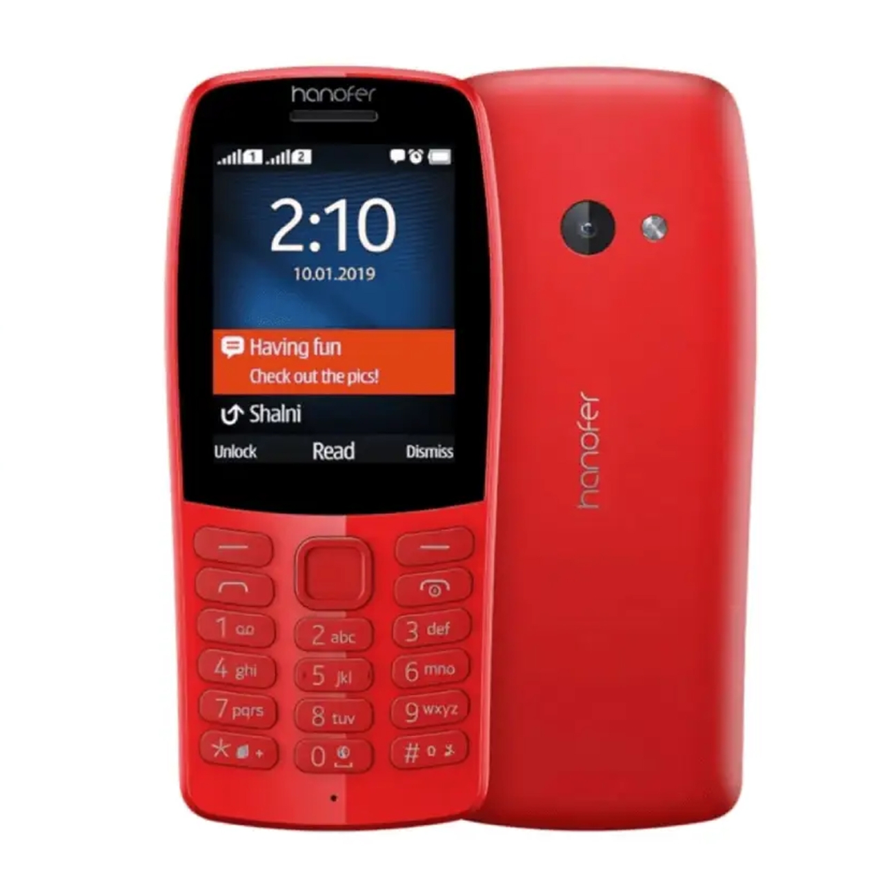 گوشی موبایل هانوفر مدل 210 دو سیم کارت ظرفیت 128 مگابایت و رم 64 مگابایت