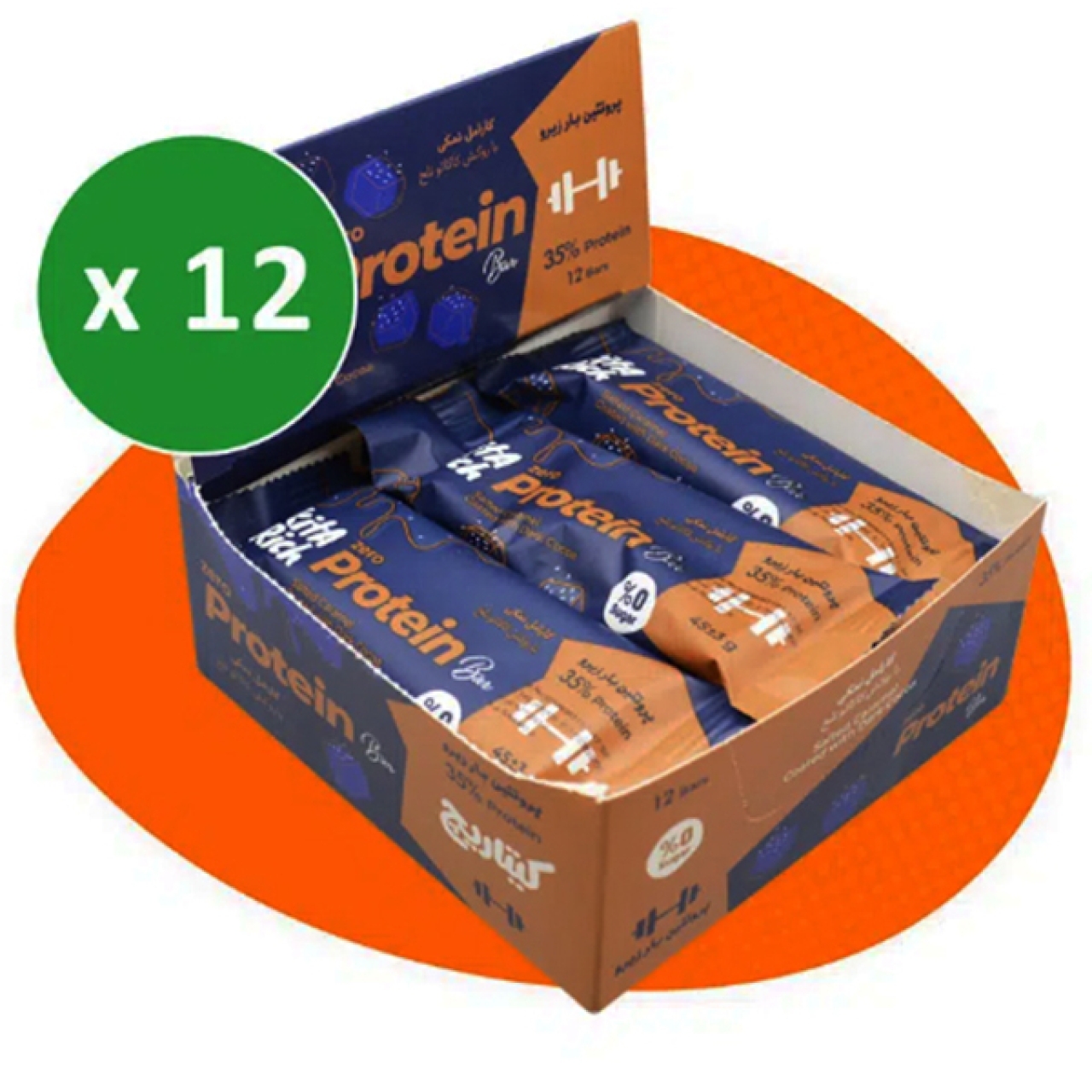 پروتئین بار زیرو کارامل نمکی و شکلات تلخ کیتاریچ - 45 گرم بسته 12 عددی